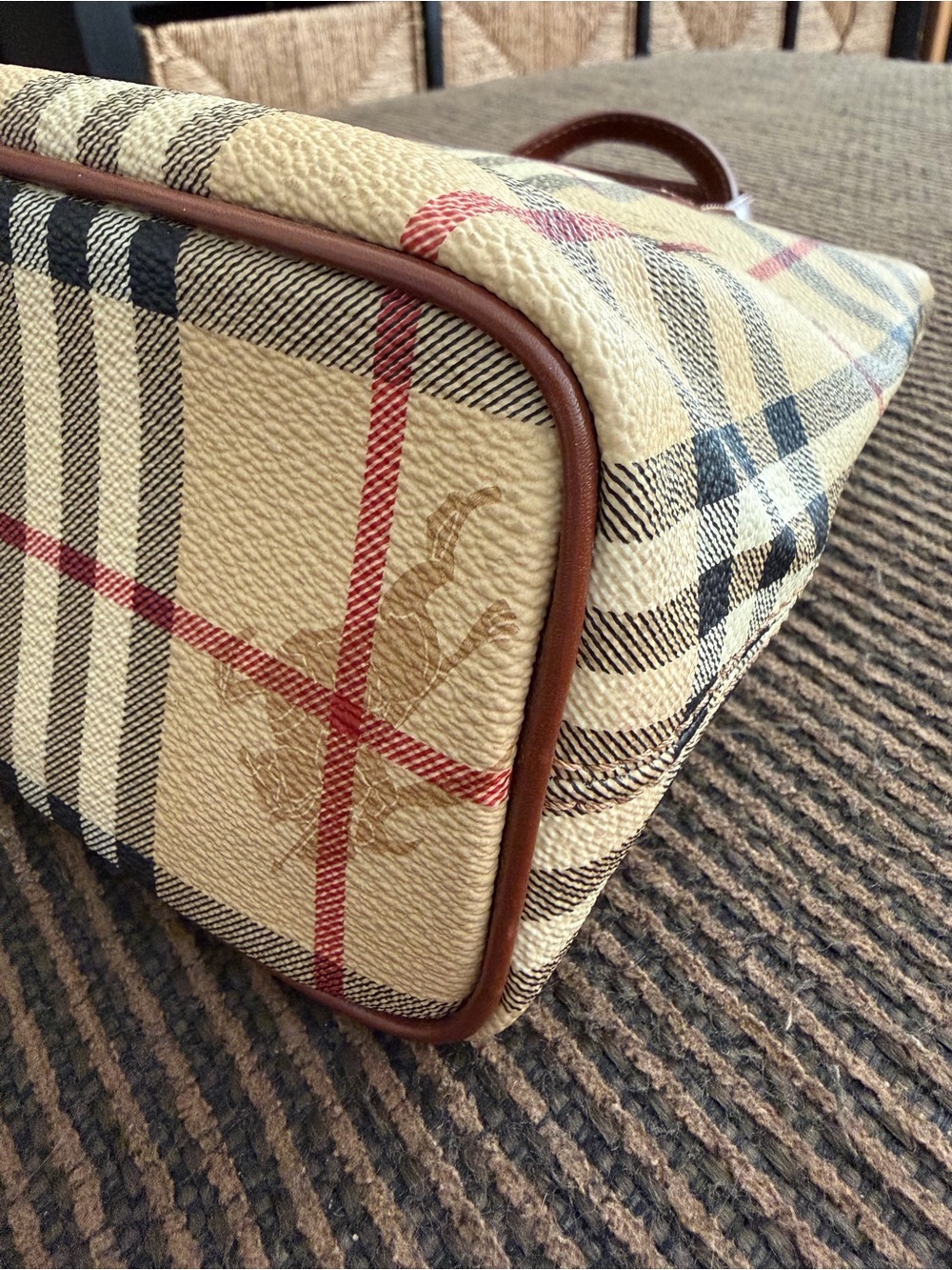 Burberry Nova Check Haymarket Coated Canvas Small Tote Bag L8.5 in x 7.5 in x4in - Picture 8 of 10